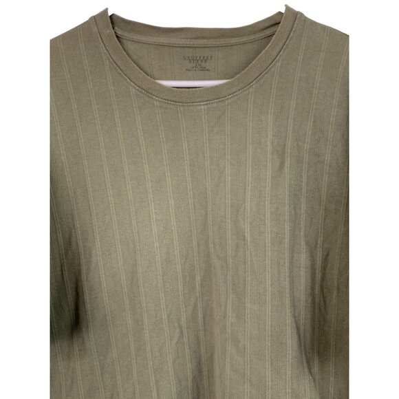 Rare Retro Geoffrey Beene XXL Mens Vertical Jacquard Striped Thick T-Shirt 7859 - Picture 3 of 6